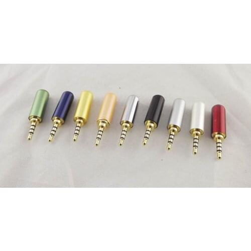 1pcs Gold 2.5mm Male 4 Pole Stereo Repair Headphone Metal Audio Earphone Connector white/black/Blue/Darkred/gold/orange/silver