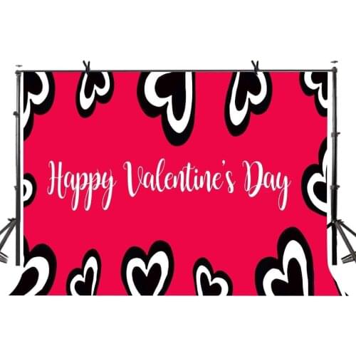 150x220cm Happy Valentines Day Backdrop Black Heart Pattern Backdrop Rose Red background Photography Background Studio Props