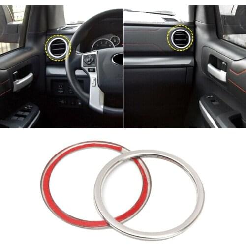 For Toyota - 2014-2021 Car Interior Dashboard Console Side Air Vent Outlet Cover Trim Ring Decor 2PCS