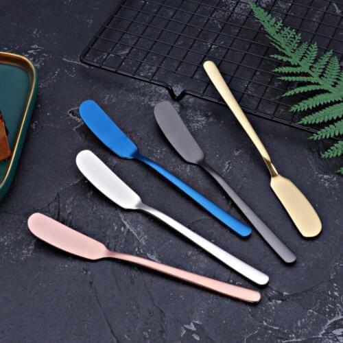 304 Stainless Gold Rose Knifes Western Cutlery Breakfast Tool Butter Knife Cheese Dessert Jam Spreaders Stainless Steel Cream