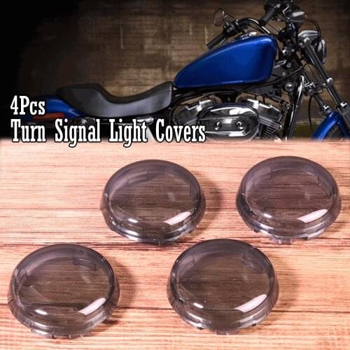 4x Gray Turn Signal Light Indicator Len Cover Motorcycle Accessory Gray Lamp Shell Fit For Harley Touring Sportster 883/XL1200