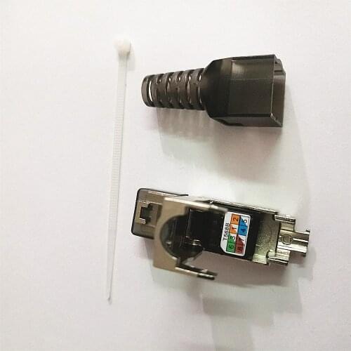 50pc RJ45 Cat8 Ethernet Connector Computer Network Cable Adapter 5G Broadband RJ45 Terminal Tool-Free Crimping Shielded LAN Wire