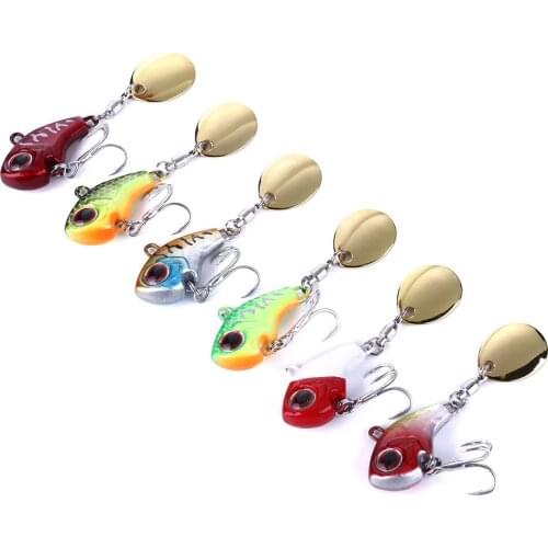 6PC Metal Mini Spoon VIB Sequin Fishing Lures 9g 14g 16g Jig Hard Crankbait Wobbler Pesca Fishing Tackle