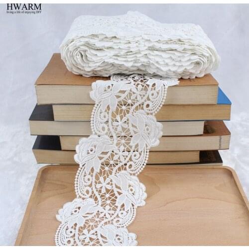 African lace fabric 2019 high quality lace wedding decoration trim DIY 5yard Watersoluble milk silk embroidery wide lacefabrics