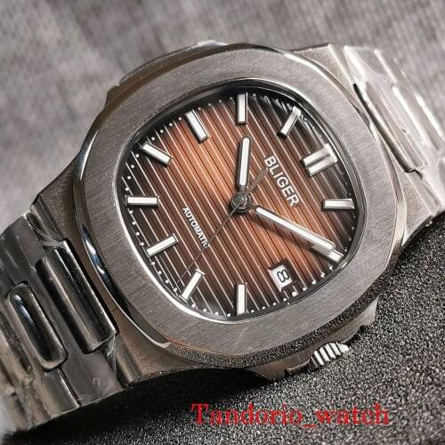 40mm Automatic Men Watch Sapphire Glass 21 Jewels MIYOTA 8215 MINGZHU 2813 Movement Calendar Bliger Top Brand 316L Steel Band