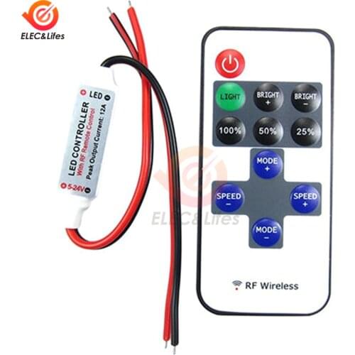 DC12V Wireless RF Remote Switch LED Controller Dimmer Dimming Adjustable brightness Remote Control for 5050 2835 LED Strip Light