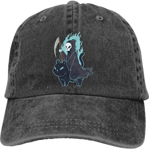 Grim Reaper Black Cat Baseball Cap cowboy hat Peaked cap Cowboy Bebop Hats Men and women hats