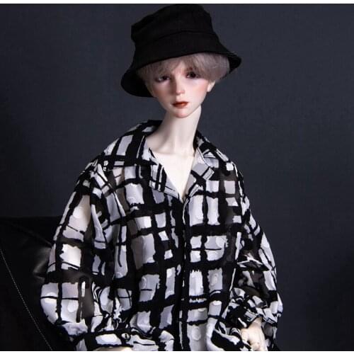 BJD doll clothes suitable for 1-3 1-4 uncle size doll contrast color plaid shirt doll accessories