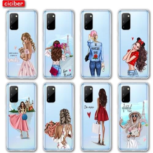 Brown Hair Girl Case For Samsung Galaxy S21 A50 S10 A51 A71 A70 A20 A21S S9 S8 S20 Plus Ultra NOTE 20 10 9 8 Plus Soft TPU Funda