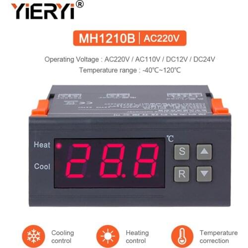 Yieryi Digital Temperature Controller -40 to 120 Degrees Alarm Function Electronic Thermostat with Heater and Cooler