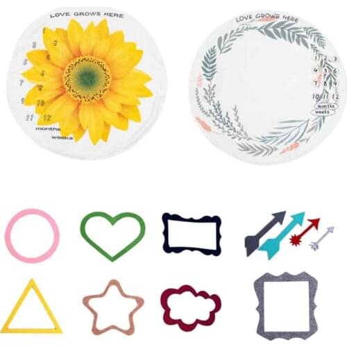 Baby Monthly Record Growth Milestone Blanket Soft Flannel Round Rug Mat Newborn Photography Props Creative Background Cloth