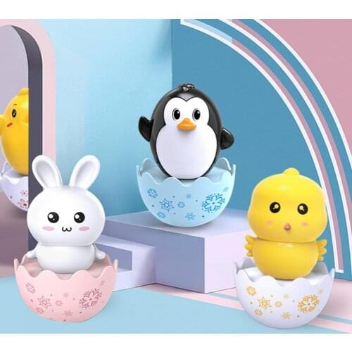 Preschool Baby Toys Lovely Vivid Plastic Cartoon Chick Tumbler Toy Tabletop Ornaments Toddler Early Education Cognition Gift