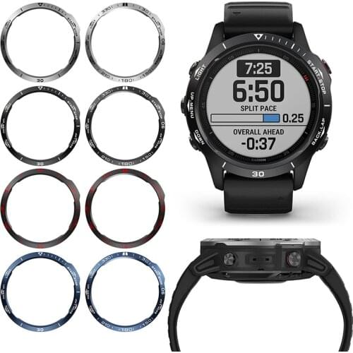 For Garmin Fenix6 /6 Pro/ 6 sapphire Smart Watch Bezel Ring Alloy Sculptured Time Units Adhesive Anti-scratch Cover Rings New