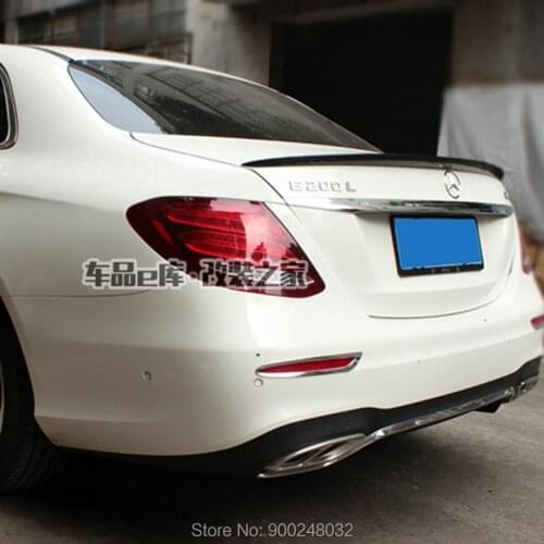 For Mercedes W213 spoiler E Class 4-Door Sedan E200 E220 E250 E300 Carbon Spoiler Wing Trunk Lip Boot Cover Car Styling