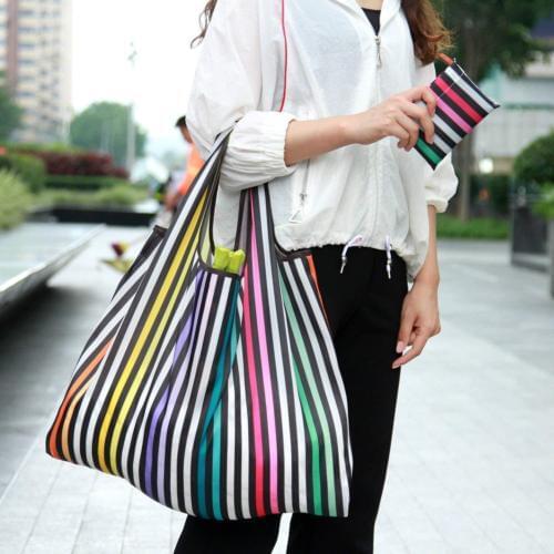New Lady Foldable Recycle Shopping Bag Eco Reusable Shopping Tote Bag Cartoon Floral Fruit Vegetable Grocery