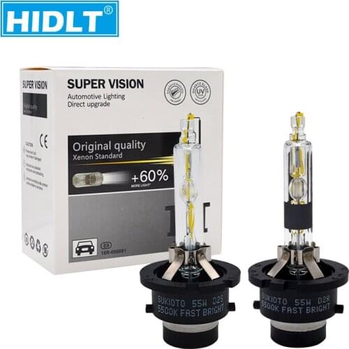 HIDLT Xenon 55W D2S HID Bulb Lamp 5500K Fast Bright 35W Xenon D4S D2R D4R HID Light For Car Headlight Replacement Ballast Kit