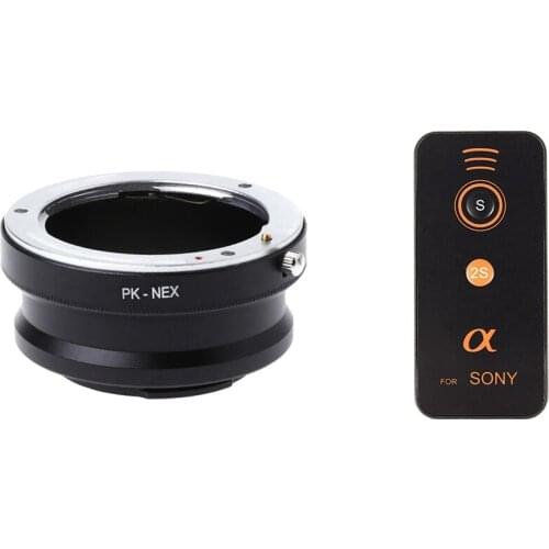 Remote Control IR Wireless For Sony Series II A7, A7R With Adapter Ring For Pentax K Pk Lens To -Sony Nex E