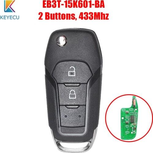 Keyecu EB3T-15K601-BA Smart Remote Key 2 Buttons FSK 433MHz 49 Chip for Ford F150 F250 Ranger Mondeo 2015 2016 2017 2018