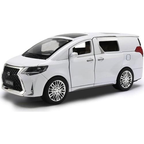 Hot 1:24 scale wheel toyota LEXUS MPV LM300h metal model diecast car pull back toy colleciton with light and sound for gift