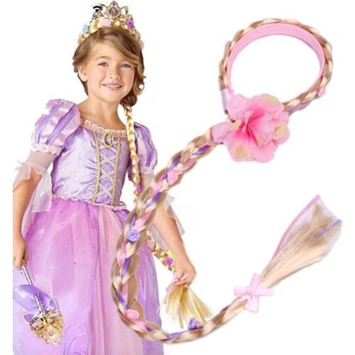 Kid Cosplay Equipment tangled Braid Synthetic Hair Party Supply Princess Braid Elsa Girl Anna Wig Comic Con Accessory Costume