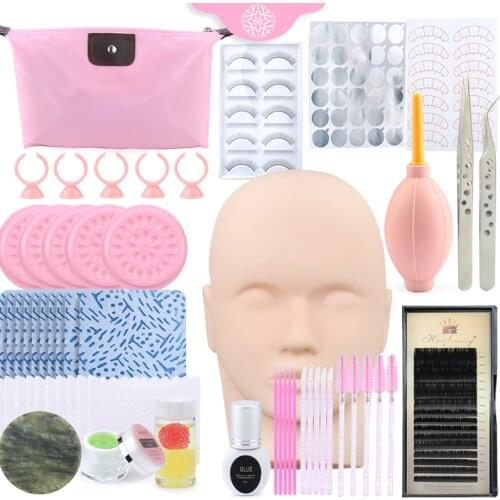 Beginner False Eyelash Grafting Set 16/19-piece Extended Training Eyelash Set Including Avatar Tweezers Eyelashes Etc