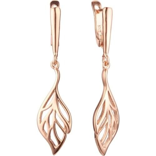 New Gold Earrings Drop Earrings Jewelry Earrings 585 Rose Gold Jewelry Trendy Leaf Shape Korean Earrings
