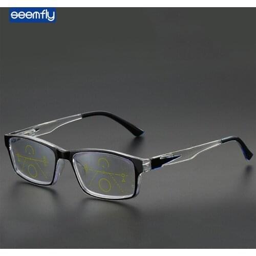 Seemfly Anti Blue Light Reading Glasses Ultralight Progressive Multi-focus Presbyopia Eyeglasses For Women&Men Diopter +1.0 +4.0