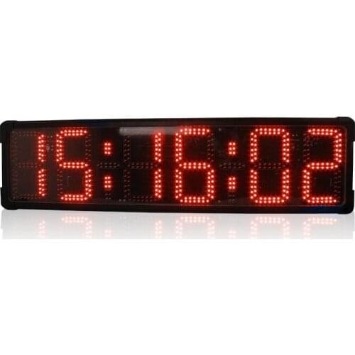 8" singel-sided waterproof LED clock digital outdoor countdown clock with stopwatch