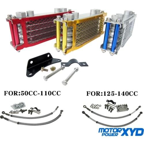 Motorcycle Oil Cooling Cooler Radiator Oil Cooler Set For 50cc 70cc 90cc 110cc 125cc 140cc Engine Dirt Pit Monkey Dax Bike ATV