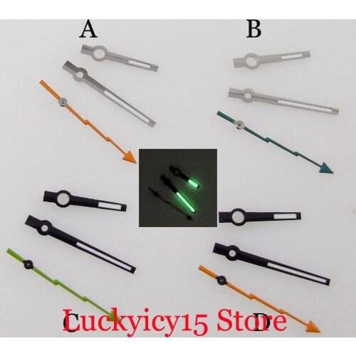 Orange Second Flash Hand Watch Baton Needle fit NH35A NH36A MIYOTA 82 DG Mingzhu 2813 Green Luminous