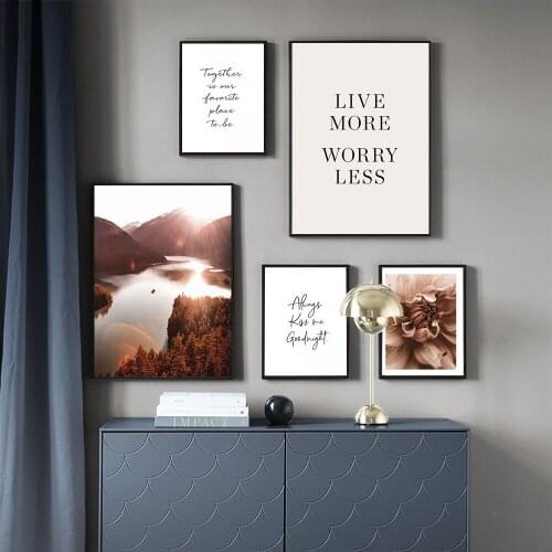 Autumn Lake Reflection Picture Nature Scenery Scandinavian Poster Nordic Decoration Print Landscape Wall Art Canvas Painting