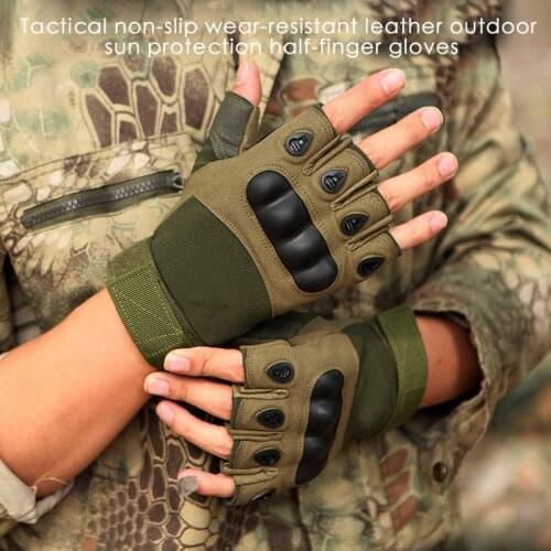 Fingerless Mens Gloves Hard Knuckle Military Tactical Gloves Outdoor Sports Shooting Hunting Airsoft Motorcycle Cycling Gloves