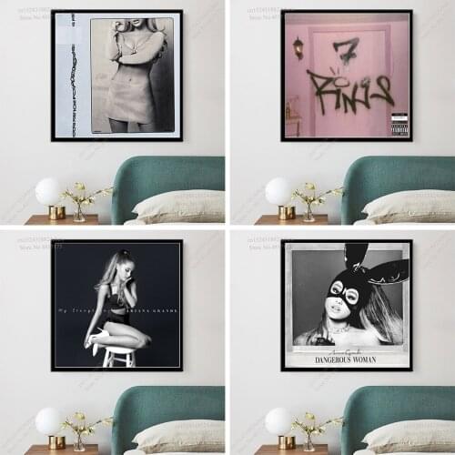 Ariana Grande Poster Hot Singer Music Album 7 Rings 34+35 Boyfriend Focus Canvas Painting Wall Art Posters and Prints Home Decor