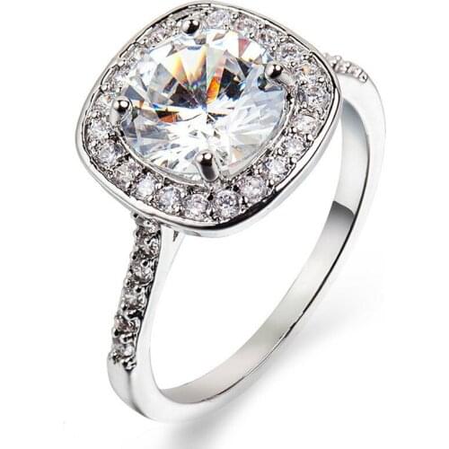 POTCET Korea 2021 Fashion Trend Female Zircon Marriage Engagement Ring Geometric Retro Trend Party 2021 Jewelry Free Shipping