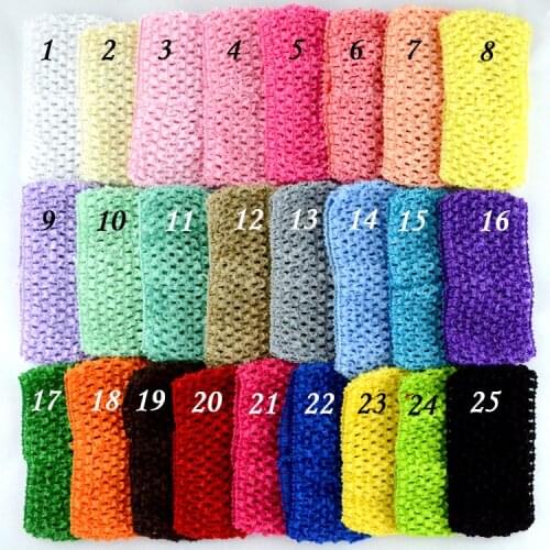30Pcs 7cm Solid Color Elastic Baby Headband Knitted Crochet Newborn Baby Girls Hairband Headwear Head Band Kids Hair Accessories
