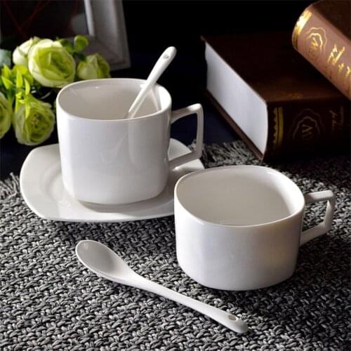 Simple Coffee Cup Saucer Port Style Coffee Cup and Saucer Hotel Cafe Cafe Western Restaurant Ceramic Coffee Mugs Set