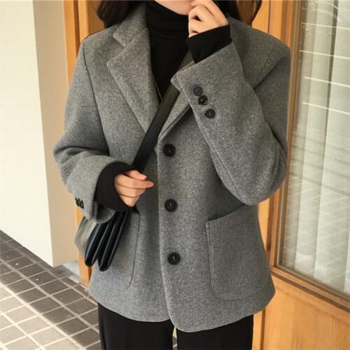 Alien Kitty Woolen Blazers Coats Single Brested Warm High Street 2021 Women Plus Chic Lady Elegant Winter Stylish New Jackets