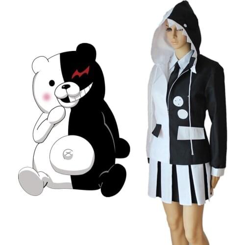 Super Dangan Ronpa Danganronpa Trigger Happy Havoc Cosplay Monokuma Black White Bear Costume School Uniform Halloween Party Wear
