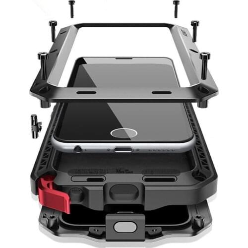 Heavy Duty Protection Doom Armor Metal Aluminum phone Case for iPhone X XS XR XSMAX 6 6S 7 8 Plus 5SShockproof Dustproof Cover