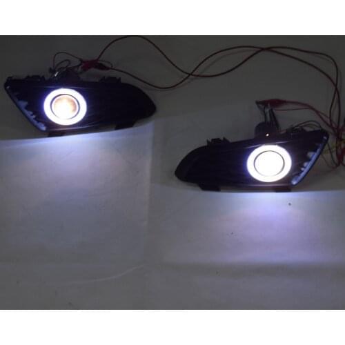 LED DRL Angel Eyes Fog Lights Exact-Fit Fog Cover for Mazda 6 2003-2008