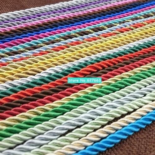 5mm three-ply twisted rope for bag curtain decoration multicolor rope polypropylene fiber nylon rope