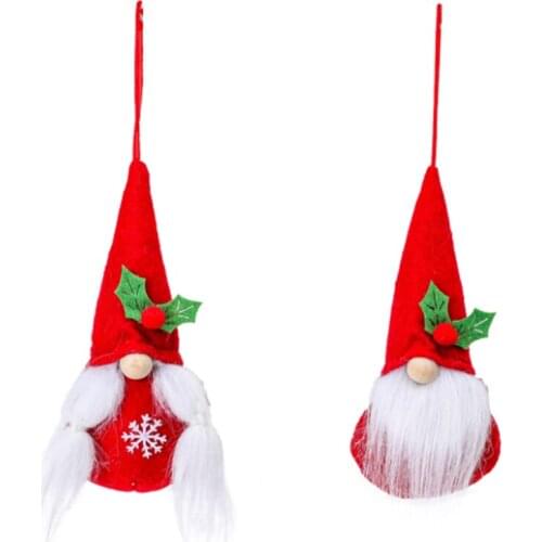 Decoration Christmas Tree Elf Faceless Doll Small Pendant 2pcs White Charm Cloth Practical And Exquisite Layout Props