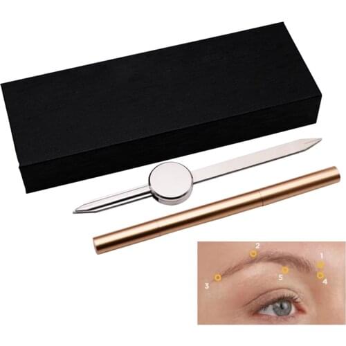 Brows Contour Stencil Microblading Kit for Symmetrical Eyebrows Accesories, Black
