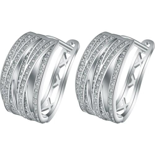 S925 mall Newest Style Micro Paved AAA Zircon Earrings For Womens Birthday Gift Luxury Woman cross Earrings