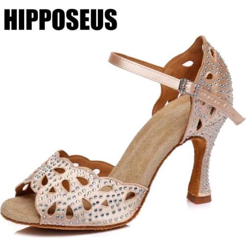 Ballroom Dance Shoes for Women Ladies Latin Dance Shoes Girls Professional Tango Dancing Shoes 6/7.5/8.5/10cm High Heels Dancing