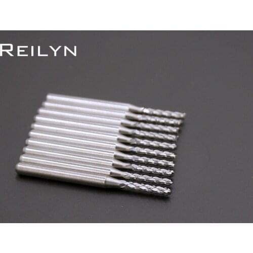 1.5x8.5mm 10pcs PCB milling cutter CNC drill bit Engraving mill cutter rotary file Carving Machine bits Tungsten Carbide Cutter