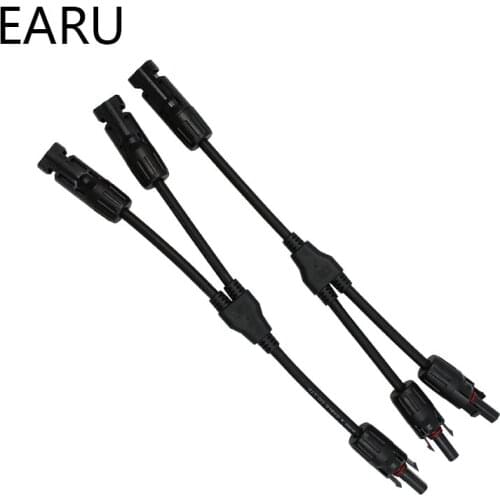 1 Pair Branch Y Adapter Connectors M/M/F and F/F/M For Solar Panels Cable PV System Waterproof Socket Plug Connector IP67