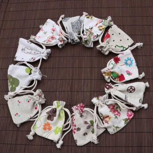 1Pc Cotton Line Drawstring Pouches Candy Favor Holder Jewelry Party Gifts Bag 40GB