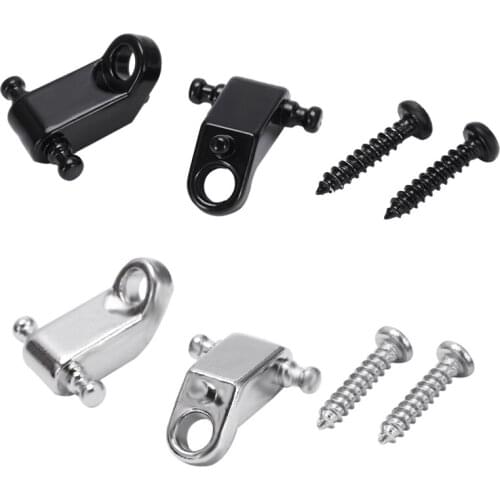 2 Set Electric Guitar Roller String Tree String Retainer - Black & Silver