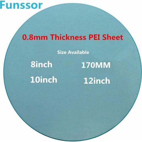 2 pcs*PEI Sheet Round for 3D Printer Build Surface 170mm/6.5''/10''/12'' PEI Polyetherimide round sheet